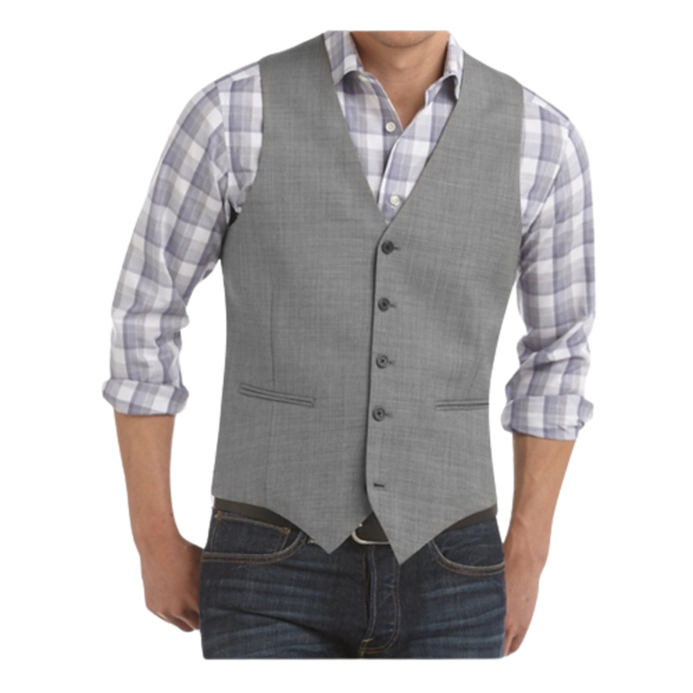 Egara Sharkskin Slim Fit Suit Separates Vest 100% Wool Men's Size Large NWT